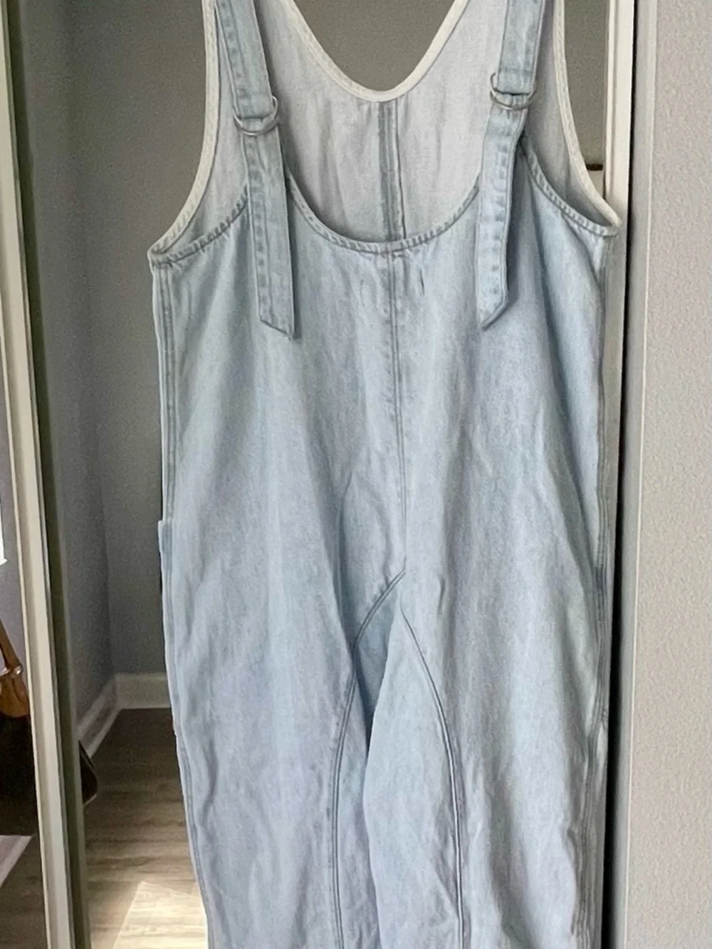 Free People We The Free High Roller Jumpsuit Denim Blue Overalls - Picture 3 of 7